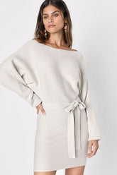 Modern Comfort Ivory Dolman Sleeve Mini Sweater Dress