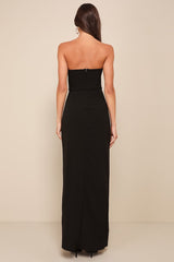 Dedicated to Glamour Black Strapless Maxi Dress