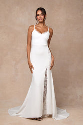 Esmeralda White Lace Mermaid Maxi Dress