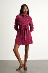 Simple Affection Magenta Corduroy Mini Dress With Pockets