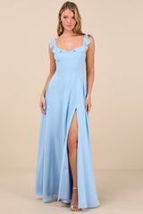 Dreamy Admiration Light Blue Ruffled Maxi Dress