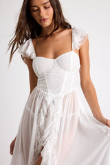 Smitten Ivory Lace Bustier Lingerie Slip